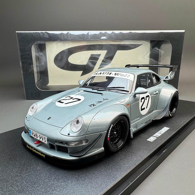 GT Spirit Porsche 993 RWB YUIITSUMUNI Silver 1:18 Resin Model Car - detailed collector display model