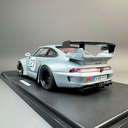 GT Spirit Porsche 993 RWB YUIITSUMUNI Silver 1:18 Resin Model Car - collectible scale model car