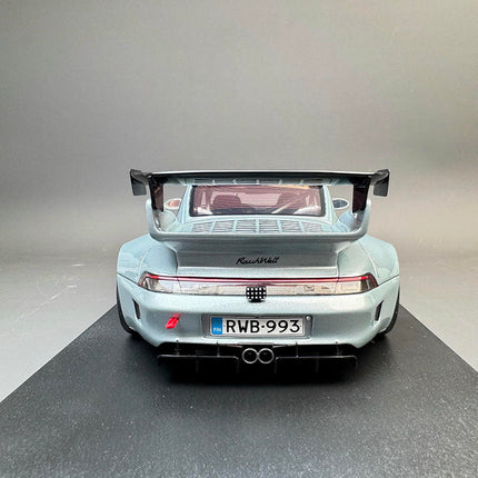 GT Spirit Porsche 993 RWB YUIITSUMUNI Silver 1:18 Resin Model Car - premium collector scale model