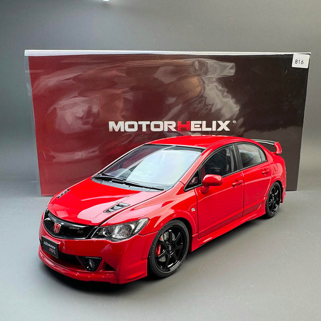 Motorhelix Honda Civic Type R FD2 Mugen RR Mugen Red 1:18 Diecast Model Car - detailed collector display model