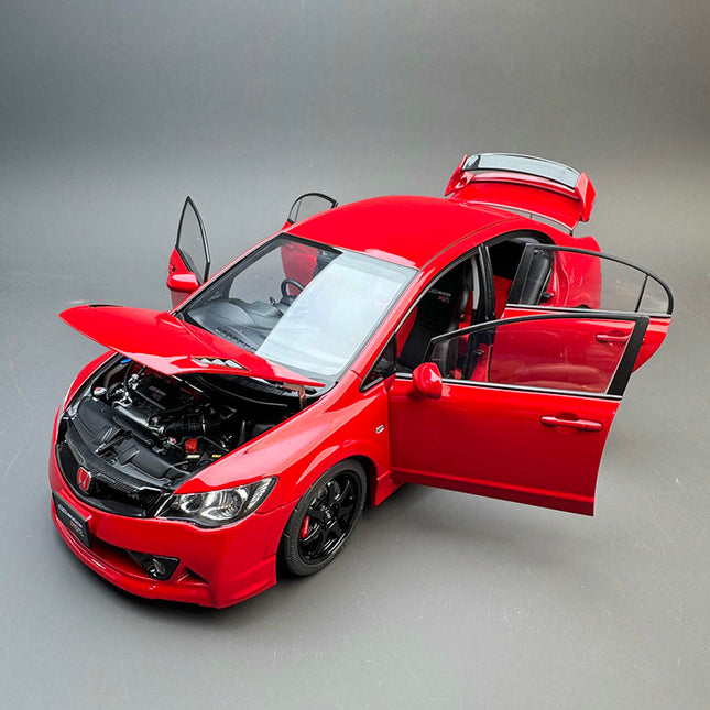 Motorhelix Honda Civic Type R FD2 Mugen RR Mugen Red 1:18 Diecast Model Car - scale model for display