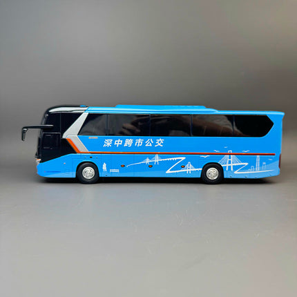 King Long Longwei II XMQ6127 Bus Blue 1:38 Diecast Model Bus - studio product photo of the scale model