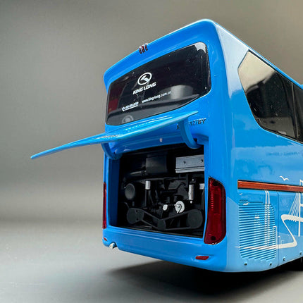 King Long Longwei II XMQ6127 Bus Blue 1:38 Diecast Model Bus - detailed die-cast style model