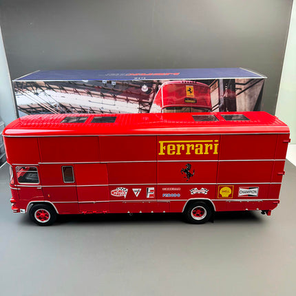 CMR OM Fiat 150 Rolfo Ferrari Race Transporter Red 1:18 Diecast Model Car - collectible scale model car