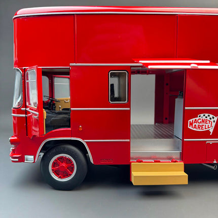 CMR OM Fiat 150 Rolfo Ferrari Race Transporter Red 1:18 Diecast Model Car - scale model for display