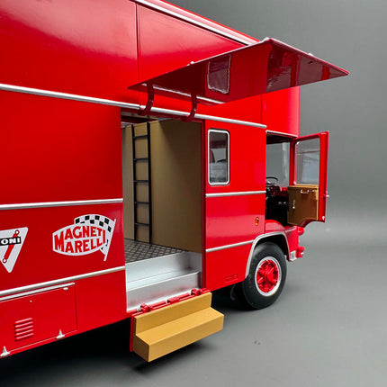CMR OM Fiat 150 Rolfo Ferrari Race Transporter Red 1:18 Diecast Model Car - detailed model car replica