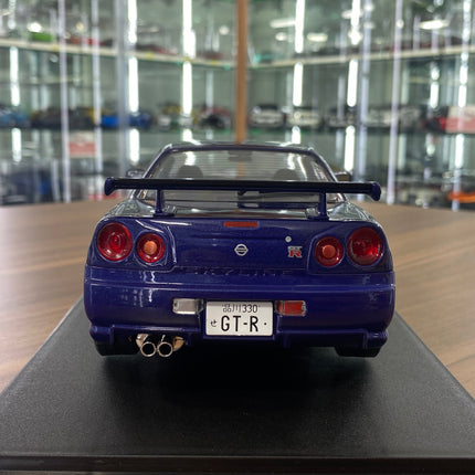 Solido Nissan GT-R R34 Skyline 1999 1:18 Dark Blue Diecast Model Car - premium collector scale model