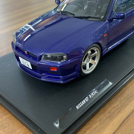 Solido Nissan GT-R R34 Skyline 1999 1:18 Dark Blue Diecast Model Car - detailed die-cast style model