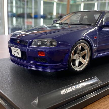 Solido Nissan GT-R R34 Skyline 1999 1:18 Dark Blue Diecast Model Car - collector edition scale model