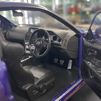 Solido Nissan GT-R R34 Skyline 1999 1:18 Dark Blue Diecast Model Car - showroom-quality model replica