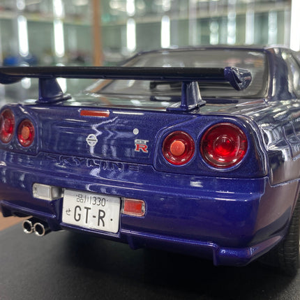 Solido Nissan GT-R R34 Skyline 1999 1:18 Dark Blue Diecast Model Car - scale model collectible piece
