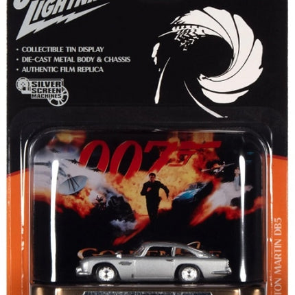 Johnny Lightning 007 Aston Martin DB5 diecast model car collectible in display packaging