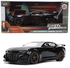 Diecast 2024 Chevrolet Camaro ZL1 1LE model car, black, Fast & Furious packaging