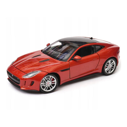Jaguar F-Type Coupe Orange Welly 1:24 24060W Diecast Model Car Metal Collector Scale Model with Custom Plates