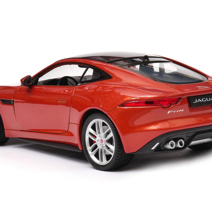Jaguar F-Type Coupe Orange Welly 1:24 24060W Diecast Model Car Metal Collector Scale Model with Custom Plates