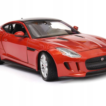 Jaguar F-Type Coupe Orange Welly 1:24 24060W Diecast Model Car Metal Collector Scale Model with Custom Plates