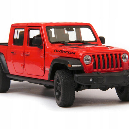 Jeep Gladiator Rubicon 2020 Firecracker Red Welly 1:24 24103W Diecast Model with Custom Plates