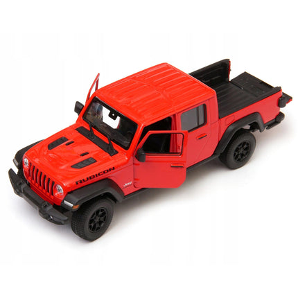 Jeep Gladiator Rubicon 2020 Firecracker Red Welly 1:24 24103W Diecast Model with Custom Plates