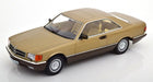 1:18 scale gold Mercedes-Benz diecast model car with detailed exterior and classic styling