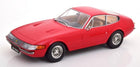 Red 1:18 scale classic diecast model car with detailed wheels and tan interior