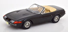 1:18 scale diecast black convertible classic car model with tan interior on white background