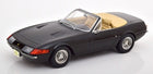 1:18 scale black diecast convertible model car with beige interior, classic design