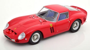 Red diecast model car in 1:18 scale, vintage sports coupe with detailed features