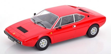 1:18 scale red diecast model car, classic Ferrari design, detailed exterior, side view