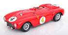 1:18 scale red diecast Ferrari race car model with number 4, vintage open-top design