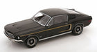 1:18 scale black diecast model car, classic muscle car style, isolated on white background