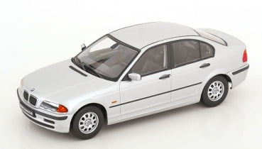 1:18 scale white BMW diecast model car sedan, detailed exterior, on white background