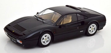 Black diecast model sports car 1:18 scale, detailed interior, white background