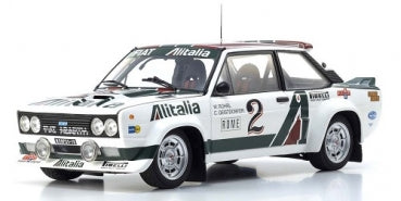 1:18 scale diecast model of classic rally car with Alitalia livery and racing decals