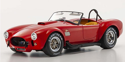 Red diecast model car 1:18 scale, classic convertible with detailed interior and Goodyear tires