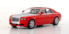 1:18 scale diecast model car, red and silver luxury sedan with detailed features