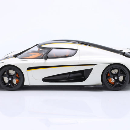 Koenigsegg Regera 2018 Crystal White GT Spirit 1:18 Diecast Model GT391 With Custom Number Plates