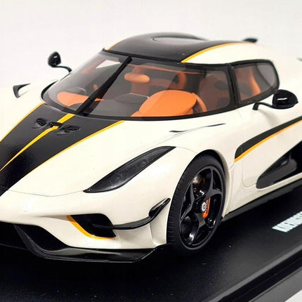 Koenigsegg Regera 2018 Crystal White GT Spirit 1:18 Diecast Model GT391 With Custom Number Plates