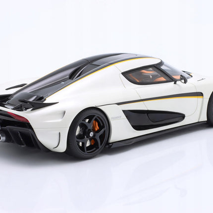 Koenigsegg Regera 2018 Crystal White GT Spirit 1:18 Diecast Model GT391 With Custom Number Plates