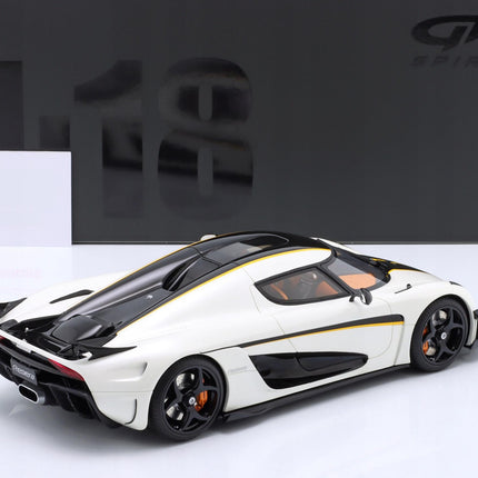 Koenigsegg Regera 2018 Crystal White GT Spirit 1:18 Diecast Model GT391 With Custom Number Plates