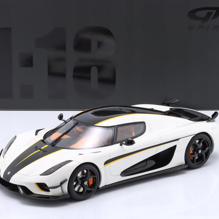 Koenigsegg Regera 2018 Crystal White GT Spirit 1:18 Diecast Model GT391 With Custom Number Plates