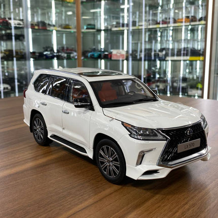 LCD Model Lexus LX570 White Full Opening 1:18 Diecast Model Car - detailed collector display model
