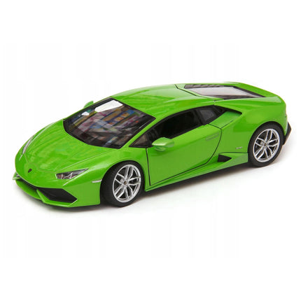 Lamborghini Huracan LP610-4 Coupe 2014 Verde Mantis Green Welly 1:24 24056 Diecast Model with Custom Plates