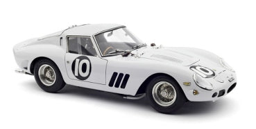 White diecast model race car with number 10 and detailed wheels, 1:18 scale collectible