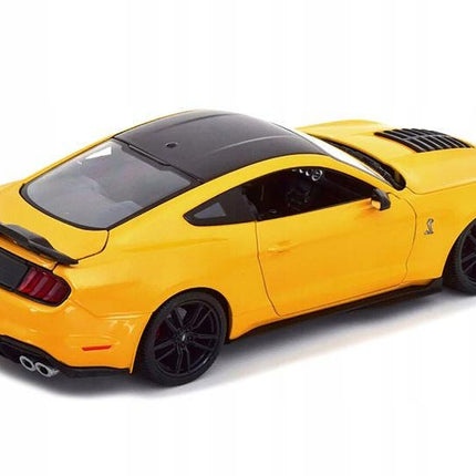 MAISTO 2020 Ford Mustang Shelby GT500 1:18 Yellow Diecast Model Car Metal Collector Replica with Custom Plates