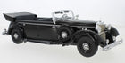 1:18 scale black vintage convertible diecast model car with detailed chrome accents