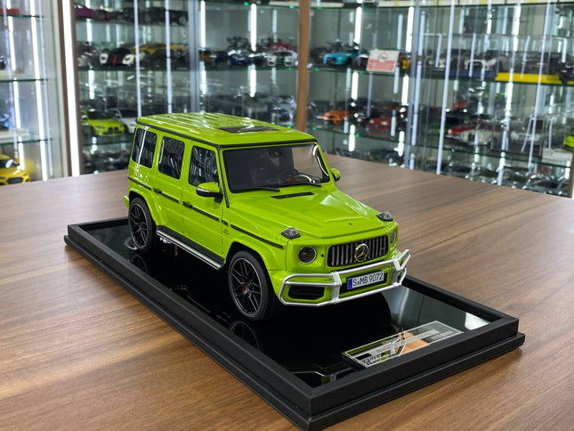 MotorHelix Mercedes-Benz AMG G63 2019 1:18 Lime Green Resin Model - detailed collector display model