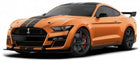 1:18 scale orange diecast sports car model with black racing stripes and rear spoiler