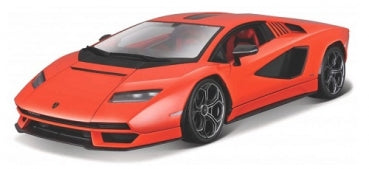 Red 1:18 scale diecast model car with black accents, sports car replica, collectible toy