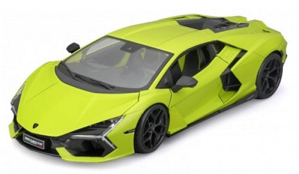1:18 scale diecast model sports car in lime green with scissor doors open