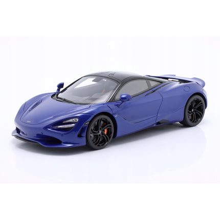 McLaren 750S Coupe 2023 Aurora Blue GT Spirit 1:18 Diecast Car Model Costumized
